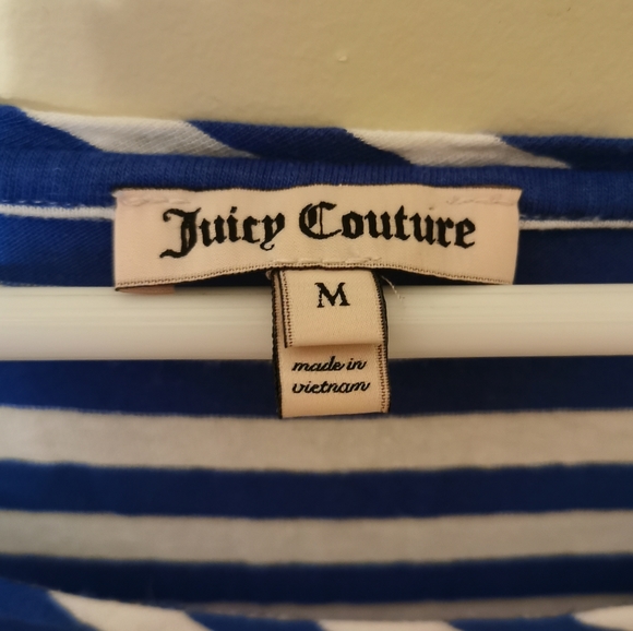Juicy couture Blue and white stripes Loose tee M - Picture 3 of 9